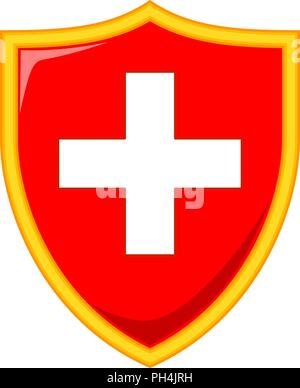 Cartoon couleur protection avec croix médicale Illustration de Vecteur