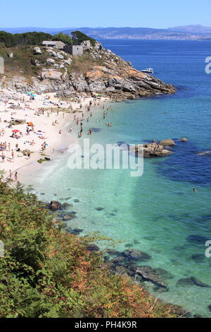 Nosa Señora plage en îles Cies. La Galice, Espagne Banque D'Images