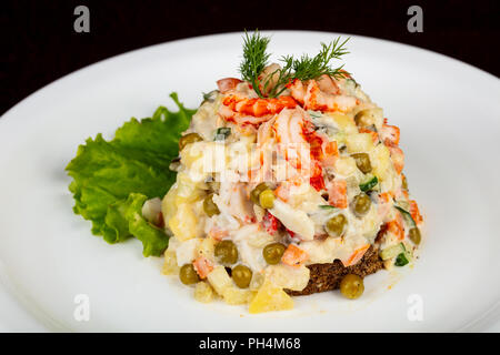 Crevettes en salade et légumes Banque D'Images