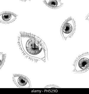 Woman eye. Croquis dessinés à la main. Fond transparent Illustration de Vecteur