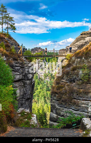 Les montagnes de grès de l'Elbe fait partie de la Suisse Saxonne Parc National en Allemagne Banque D'Images