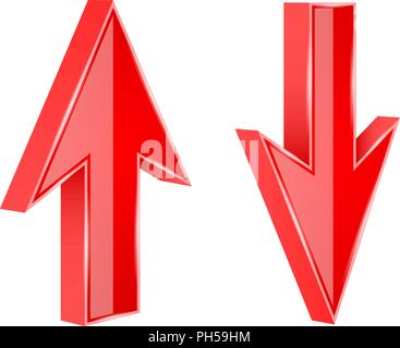 Les flèches HAUT et BAS. Signes brillant 3d Illustration de Vecteur