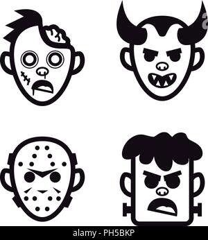 02 visages Hallowen Illustration de Vecteur