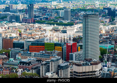 Centre Point, Saint Giles et le centre de Londres - vue aérienne de la BT Tower Banque D'Images