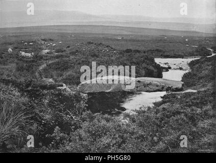 Le pont du ruisseau 'Walla, Dartmoor', c1896. Artiste : Chapman & Sons. Banque D'Images