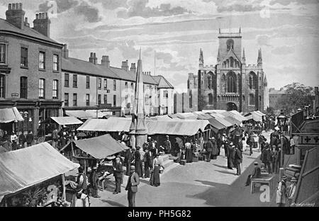 Place du marché, Selby', c1896. Artiste : Poulton & Co. Banque D'Images