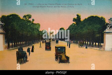 L'Avenue des Champs-Elysées et de l'chevaux de Marly, Paris, c1920. Artiste : Inconnu. Banque D'Images