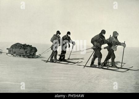 "Le Polar partie : Sur la piste', c1910, (1913). Artiste : Henry Bowers. Banque D'Images