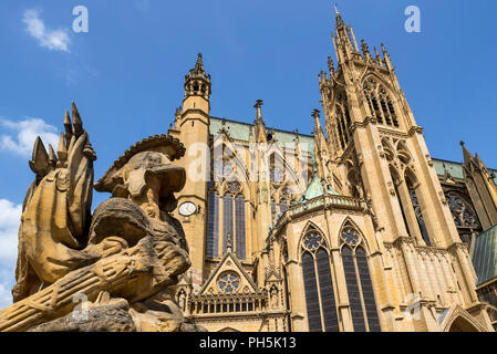 Cathédrale gothique français de Saint Etienne de Metz / Cathédrale Saint-Étienne de Metz / Cathédrale de Metz dans la ville Metz, Moselle, Lorraine, France Banque D'Images