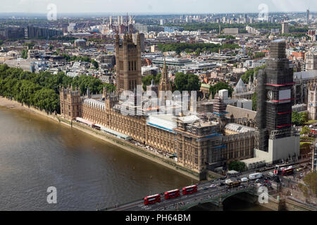 Vue aérienne de parlement House de Londres Angleterre du London Eye Banque D'Images