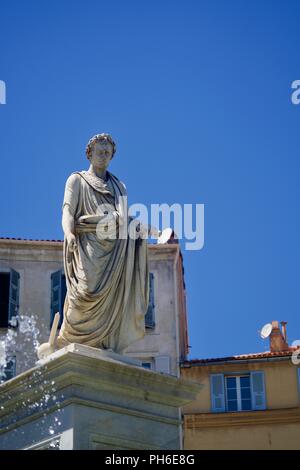 Statue de Napoléon Bonaparte à Ajaccio, Corse Banque D'Images