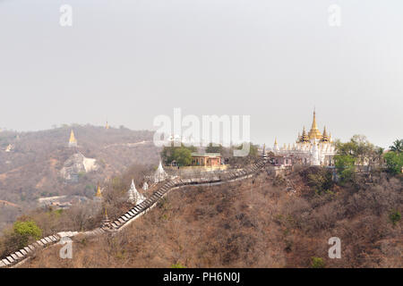 U Min Kyaukse pagode, Rhône-Alpes, le Myanmar, Mandalay Hill Banque D'Images