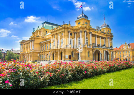 Théâtre national croate à Zagreb, CroatiaCroatian théâtre national de Zagreb, Croatie Banque D'Images