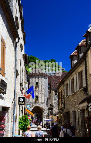 Des scènes du pèlerinage médiéval village de Rocamadour Dans le département du Lot de sud-ouest de la France Banque D'Images