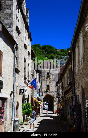 Des scènes du pèlerinage médiéval village de Rocamadour Dans le département du Lot de sud-ouest de la France Banque D'Images