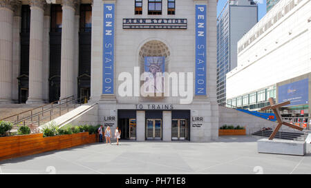 Entrée du chemin de fer de long Island au bureau de poste de Farley Banque D'Images