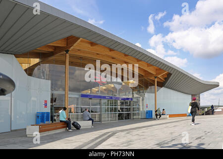 La nouvelle abbaye bois gare, sud-est de Londres, au Royaume-Uni. La gare sera l'extrémité orientale de la nouvelle traverse la ligne ligne (Elizabeth) Banque D'Images