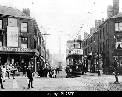 Vieille Place, Ashton en vertu de Lyne, début des années 1900 Banque D'Images