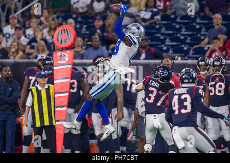 Houston, USA. 30 août 2018. 30 août 2018 : le receveur Dallas Cowboys Mekale McKay (19) fait une prise au cours du 2e quart de la saison NFL football match entre les Houston Texans et les Dallas Cowboys à NRG Stadium à Houston, TX. Trask Smith/CSM Crédit : Cal Sport Media/Alamy Live News Banque D'Images