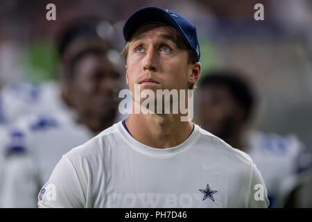 Houston, USA. 30 août 2018. 30 août 2018 : Dallas Cowboys secondeur Sean Lee montres au cours du 2e quart de la saison NFL football match entre les Houston Texans et les Dallas Cowboys à NRG Stadium à Houston, TX. Les Texans a gagné le match 14 à 6.Trask Smith/CSM Crédit : Cal Sport Media/Alamy Live News Banque D'Images