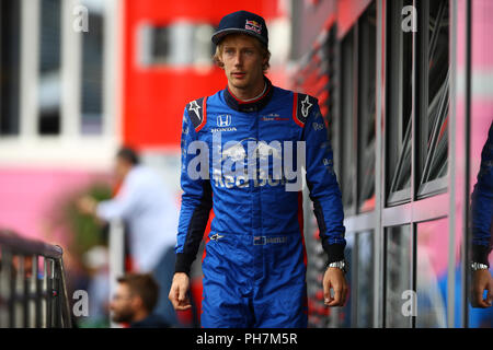 Monza, Italie. 31 août, 2018. Brendon Hartley, de Nouvelle Zélande et Scuderia Toro Rosso dans le paddock durant le Grand Prix de Formule 1 de l'Italie Banque D'Images