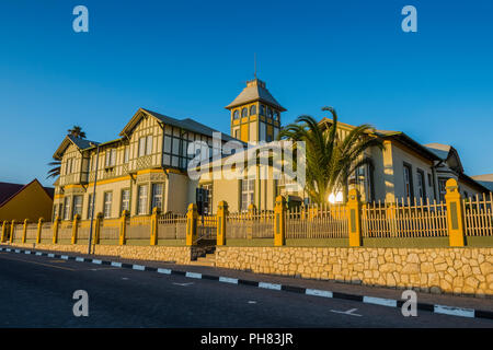 Woermann House, bâtiment colonial allemand historique, Swakopmund, Erongo, Namibie région Banque D'Images