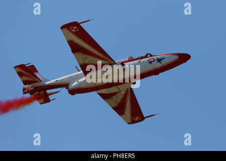 20. Le FCA 2013:PZL TS-11 Iskra der polnischen Kunsflugstaffel. Banque D'Images