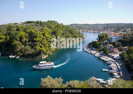 Gaios village, îles Ioniennes, l'île de Paxi, Grèce, Europe Banque D'Images