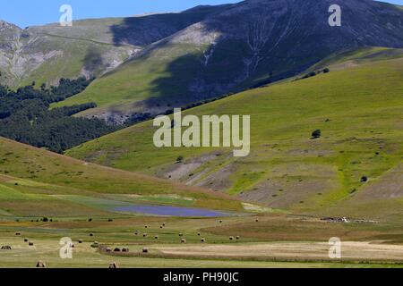 Paysage dans les montagnes de Sibillini in Italia Banque D'Images