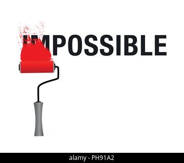 Changer le mot impossible à possible avec texte noir couleur rouge illustration vecteur EPS10 Illustration de Vecteur