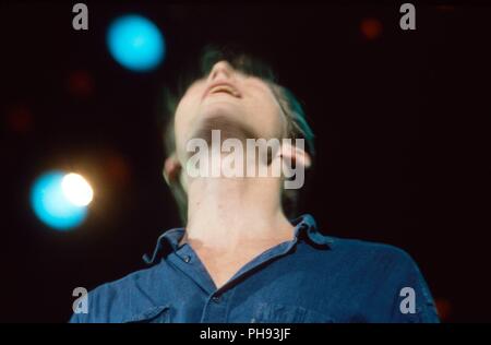 Morten Harket von 'a-ha', norwegische, Popgruppe haus Konzert in München, Deutschland 1988. Morten Harket de pop norvégienne en bande 'a-ha' live Banque D'Images