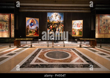 Cité du Vatican, Rome - Mars 07, 2018 : la Transfiguration de Raphaël peinture Pinacothèque gallery de musées du Vatican Banque D'Images