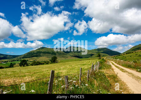 Massif du Sancy en chemin, Parc National des Volcans d'Auvergne, Puy de Dome, Auvergne, Rhone Alpes, France Banque D'Images