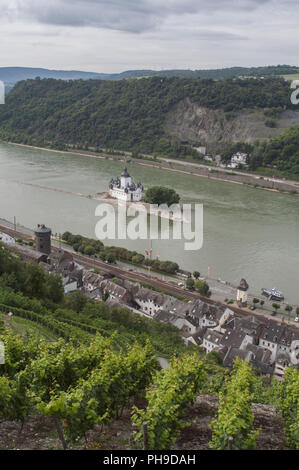 Château Pfalzgrafenstein Kaub à proximité dans la Vallée-Middle-Rhine Banque D'Images