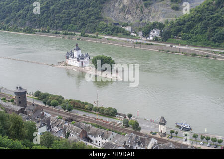 Château Pfalzgrafenstein Kaub à proximité dans la Vallée-Middle-Rhine Banque D'Images