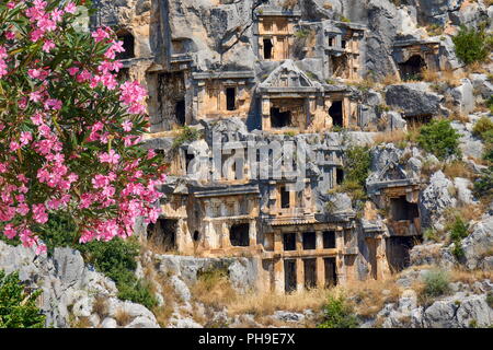 Des tombes lyciennes, Myra (Demre), Turquie Banque D'Images