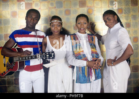 Boney M (de gauche à droite. Bobby Farrell, Maizie Williams, Liz Mitchell, Marcia Barrett) sur 28.06.198. Dans le monde d'utilisation | Banque D'Images