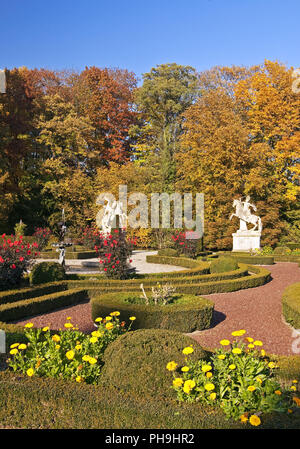 Jardin Baroque, Burg château d'Anholt, Isselburg, Münster, Rhénanie du Nord-Westphalie, Allemagne Banque D'Images