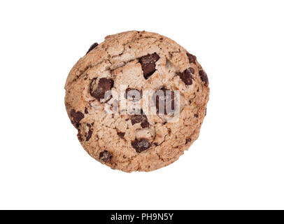Ensemble dark chocolate chip cookie isolé sur fond blanc Banque D'Images