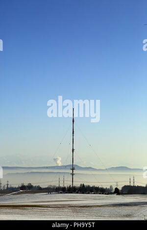 Bergalinger mât Radio tower sur le haut plateau Hotzenwald Banque D'Images