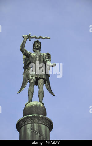 Statue d'un guerrier dans Schwaebisch Gmuend, Allemagne Banque D'Images