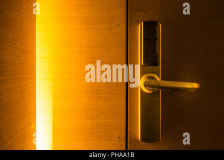 Poignée de porte de l'hôtel High Tech haut de gamme d'intérieur Éclairage de verrouillage de la carte Banque D'Images