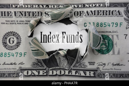 L'argent des fonds indiciels Banque D'Images