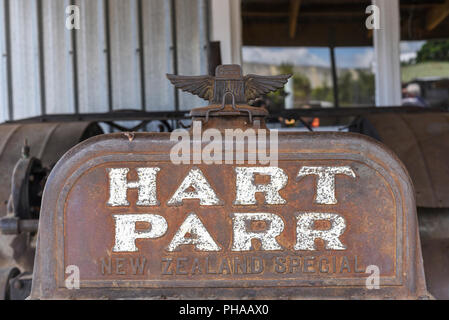 Vieux tracteur Hart Parr au Musée des Transports et de la machinerie Geraldine, Canterbury, Nouvelle-Zélande Banque D'Images