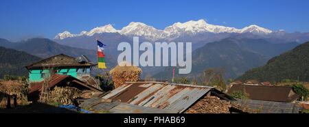 Scène rurale dans la zone de conservation de l'Annapurna, Népal Banque D'Images