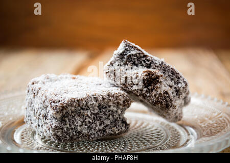 Les gâteaux au chocolat avec de la farine de noix de coco Banque D'Images
