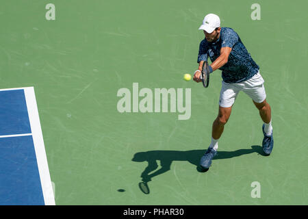 Novak Djokovic (SBR) participent à l'US Open de Tennis 2018. Banque D'Images