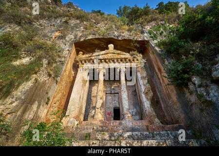 Tombeaux Lyciens, Fethiye, Turquie Banque D'Images
