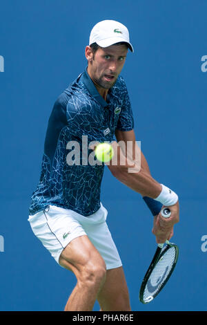 Novak Djokovic (SBR) participent à l'US Open de Tennis 2018. Banque D'Images