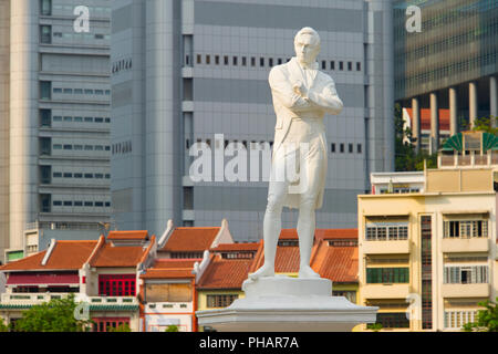 Thomas Stamford Raffles monument, Singapour Banque D'Images